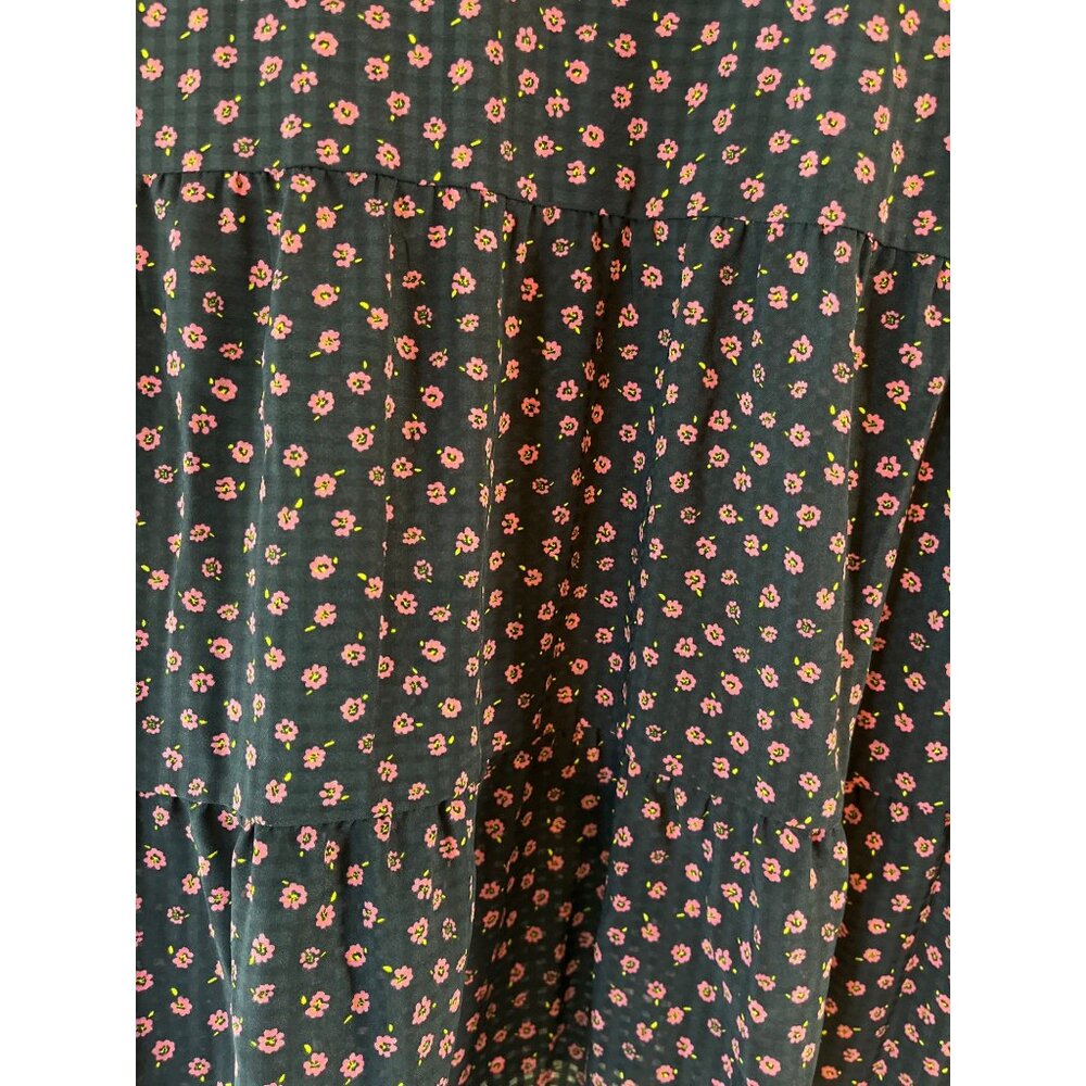 Womens On 34th Long Sleeve Floral Print Blouse Navy Pink Lightweight Ruffle Deta - Picture 7 of 8